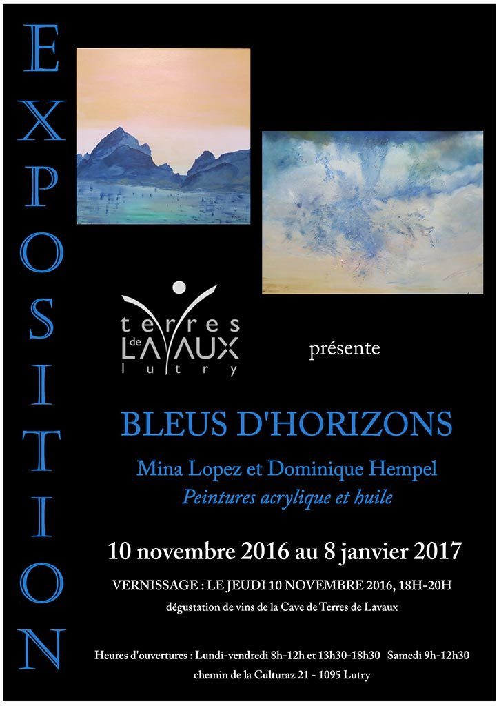 Exposition Bleus d’Horizons, À Terres de Lavaux, Lutry